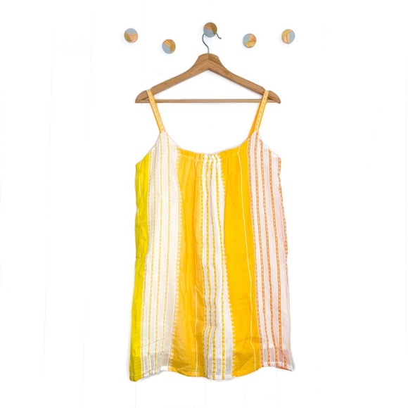 Lemlem Dresses & Skirts - LemLem by Liya Kebede Eshal Swing Dress Striped Cotton Gauze Mini Yellow Orange